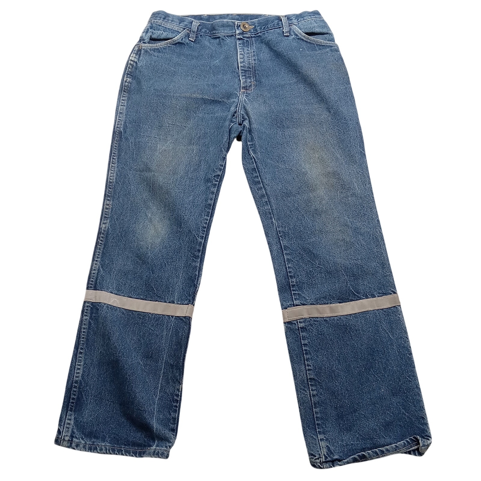 Bulwark Fr Jeans 38 X 34 Men's Reflective Shuttle Tape Blue Denim Workwear